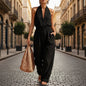 Women's Knitted V-Neck Slim-Fit Cropped Jumpsuit FitiqueFit