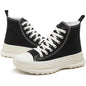 Waluzs Womens High Top Sneakers Black High Tops Platform Sneakers Lace UP Canvas Shoes White Tennis Shoes for Gym（Black.US8） New Era Fashion LLc