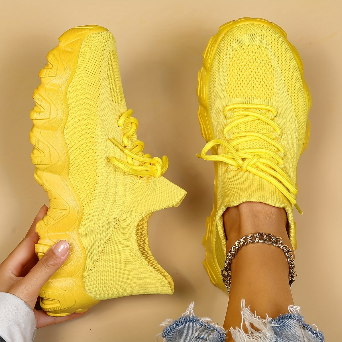 Women'S Plus Size Casual Sports Shoes | Lightweight Breathable Running Shoes, Fashionable Slip-On Style, Low Top, Round Toe, Fabric Upper and Insole, Rubber Sole NovaCart
