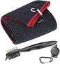 Golf Towels - Microfiber Waffle Pattern Tri-Fold, Brush Tool Kit with Club Groove Cleaner with Retractable Cord and Clip, for Men Women, Golf Gift