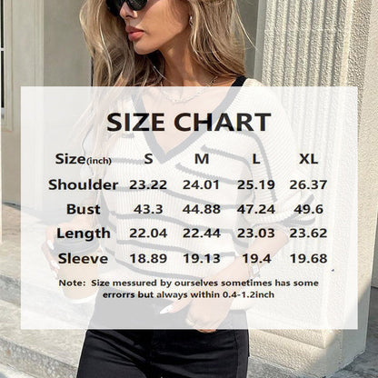 Women’s Striped V-Neck Sweater with Back Bow FitiqueFit