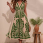 European And American V-neck Positioning Printing Backless Dress Grayceful LLC