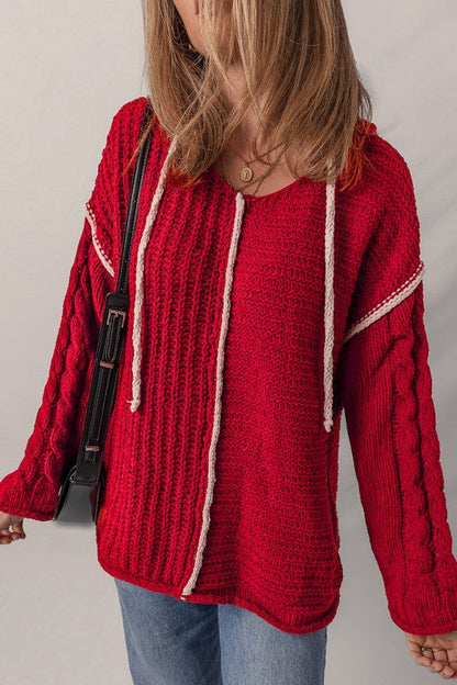 Olivia Knit Drawstring Hooded Sweater Shop Style & More | Fresh Looks, Everyday Deals & Free Shipping