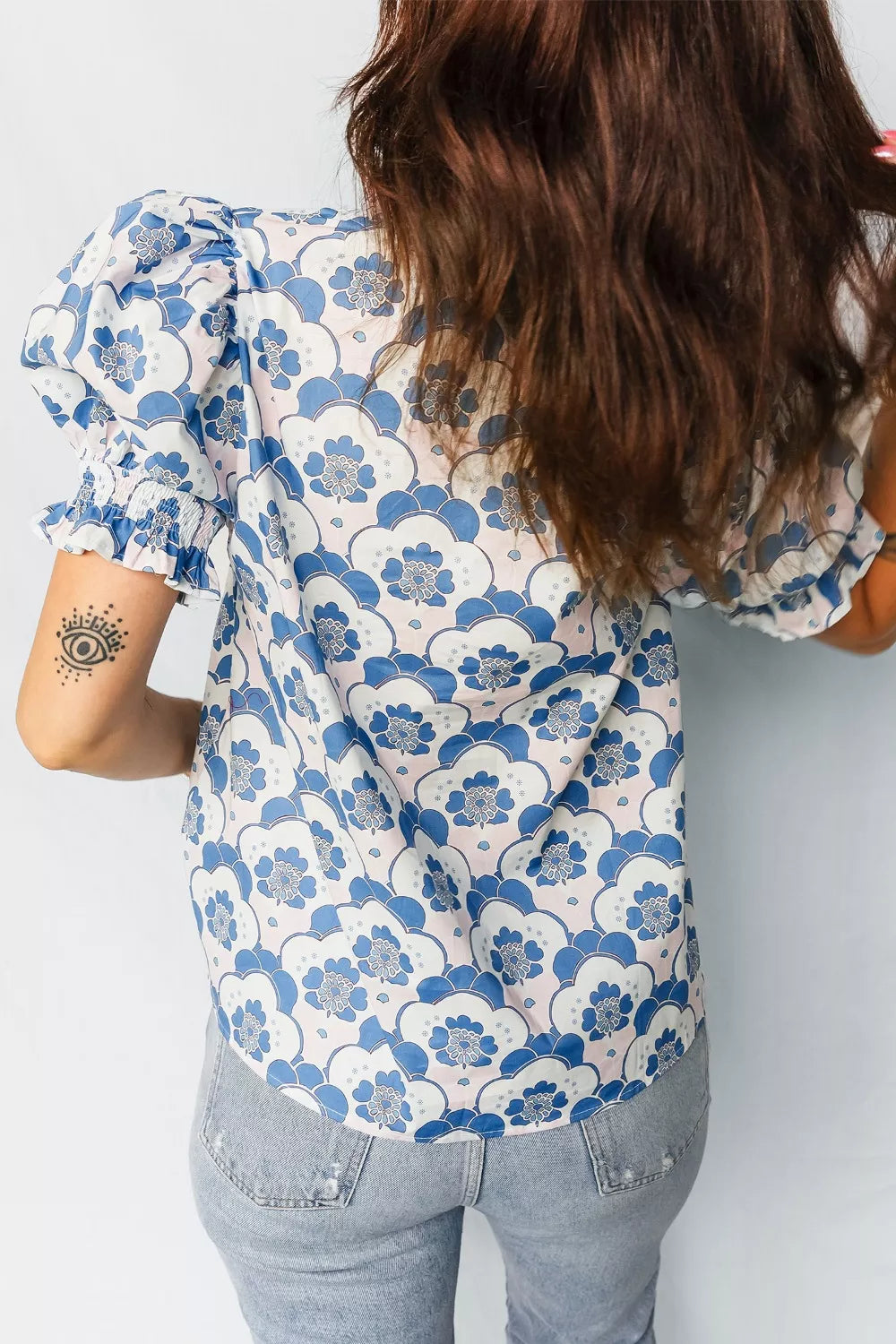 Floral Print Puff Sleeve Blouse New Era Fashion LLc