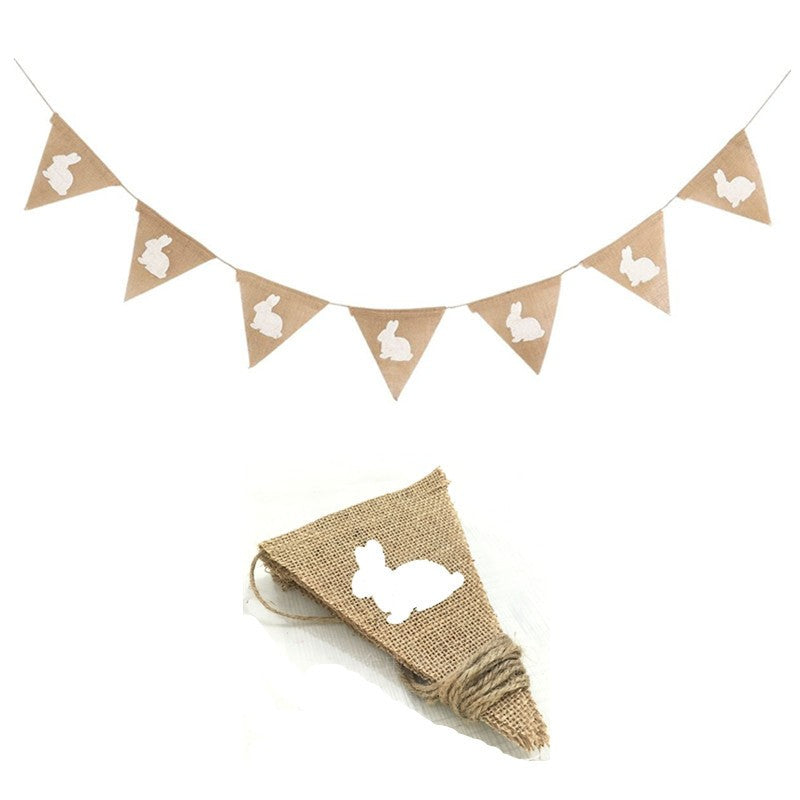 Rabbit Holiday Party Decoration Pull Flag Pennant 7pcs NovaCart