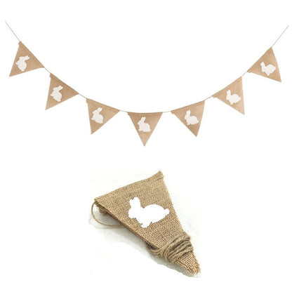 Rabbit Holiday Party Decoration Pull Flag Pennant 7pcs NovaCart
