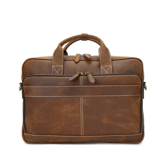 Horse Leather Men's Shoulder Bag Leather Laptop Men's Briefcase Portable Pi-Mart