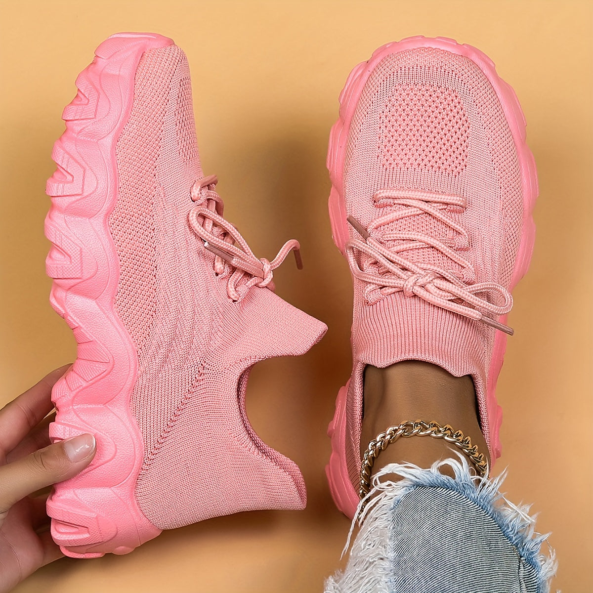 Women'S Plus Size Casual Sports Shoes | Lightweight Breathable Running Shoes, Fashionable Slip-On Style, Low Top, Round Toe, Fabric Upper and Insole, Rubber Sole NovaCart