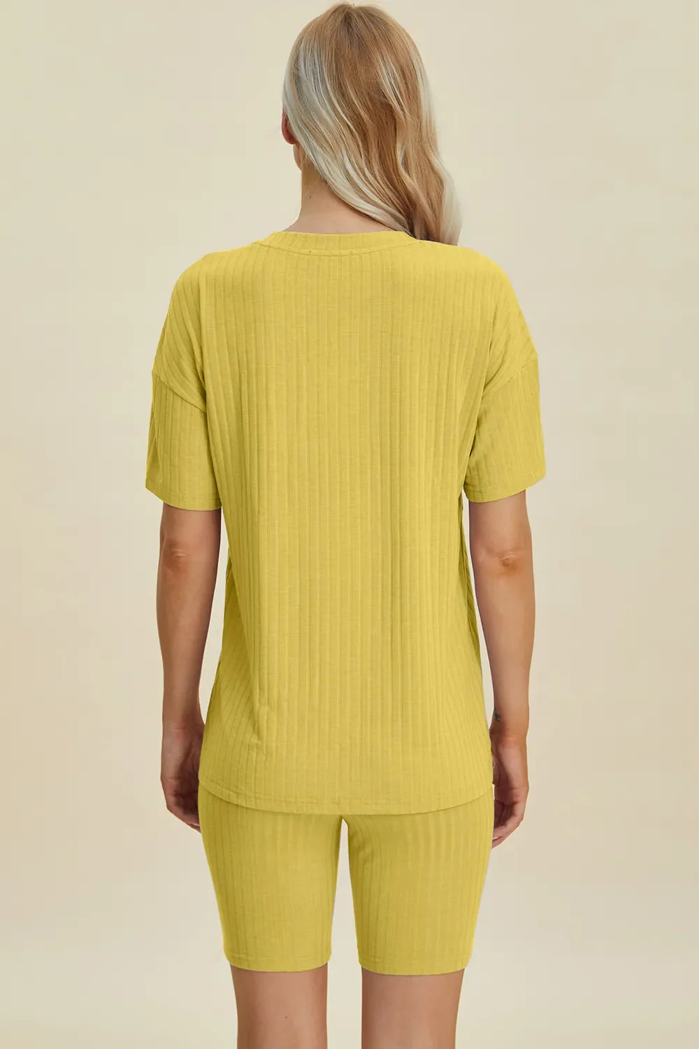 Basic Bae Full Size Ribbed V-Neck Short Sleeve Top and Shorts Set New Era Fashion LLc