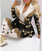 Women's Printed Coat & Trousers Two-Piece Set – 19 Prints, Casual Fashion Suit FitiqueFit