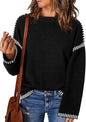 Solid Round Neck Pullover Sweater Autumn And Winter Loose Long Sleeve Tops For Women Clothing Grayceful LLC