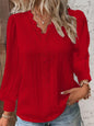 Women’s Lace-Trim V-Neck Blouse FitiqueFit