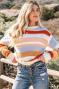 Stripe Colorblock Round Neck Drop Shoulder Sweater Shop Style & More | Fresh Looks, Everyday Deals & Free Shipping
