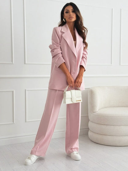 Women's Professional Blazer & Trousers Suit Set – Long Sleeve, Full Length FitiqueFit