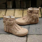 Trendy Women's Winter Ankle Boots with Rivet Tassel Detail SnagBag