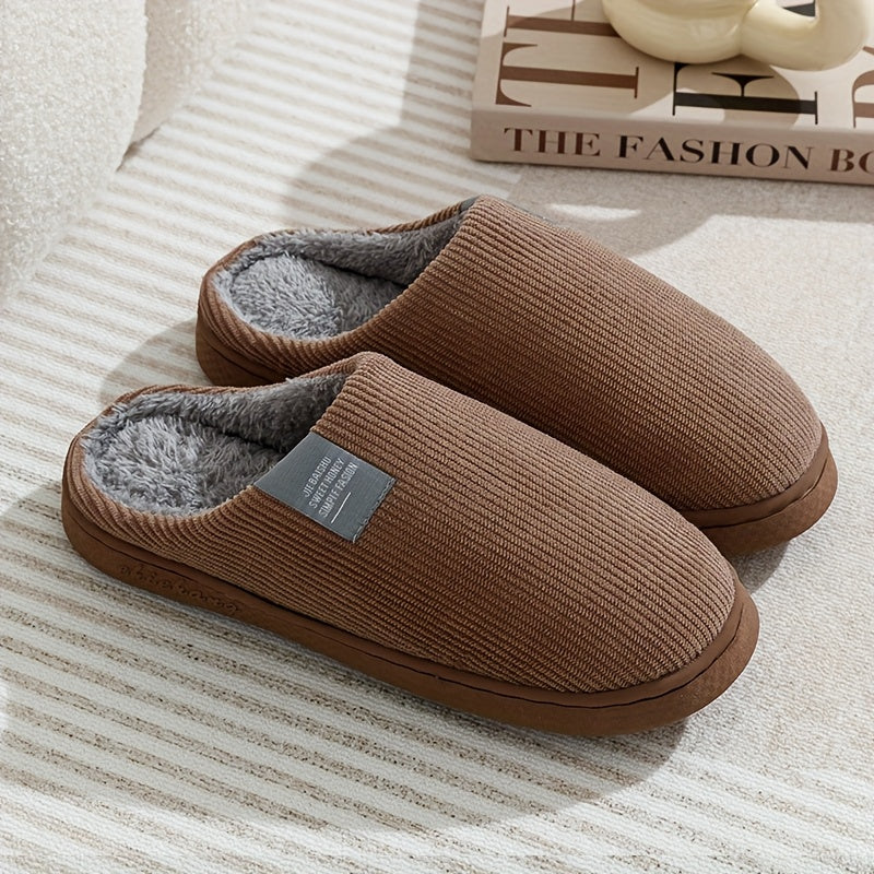Couple's Warm Slippers for Women, Household Use for Spring, Autumn, and Winter, Non-Slip Thick Sole Indoor Postpartum Plush Slippers for Winter, for Men, Women Shoes NovaCart