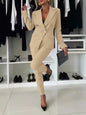 Lapel Button-Down Jacket & Slim-Fit Trousers Suit – 15 Colors XS–XXL FitiqueFit