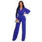 Solid Color Casual Long Sleeves Women's Jumpsuit Grayceful LLC