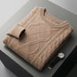 Men's Pullover Twist Round Neck Base Knitwear Loose-fitting Oversized Sweater Grayceful LLC