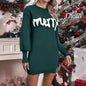 Women’s Knitted Round Neck Lantern-Sleeve Pullover Sheath FitiqueFit