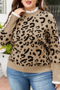 Plus Size Leopard Knit Lacy Trim Long Sleeve Sweat Shop Style & More | Fresh Looks, Everyday Deals & Free Shipping
