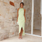 Ins Halter Split Long Dress Summer Slim Fit Backless Dresses Solid High-end Women's Clothing Grayceful LLC