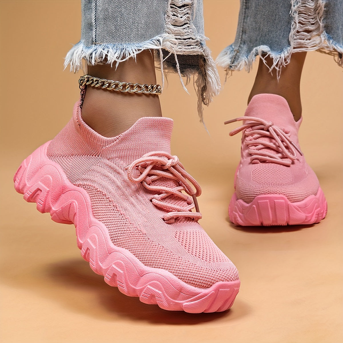 Women'S Plus Size Casual Sports Shoes | Lightweight Breathable Running Shoes, Fashionable Slip-On Style, Low Top, Round Toe, Fabric Upper and Insole, Rubber Sole NovaCart
