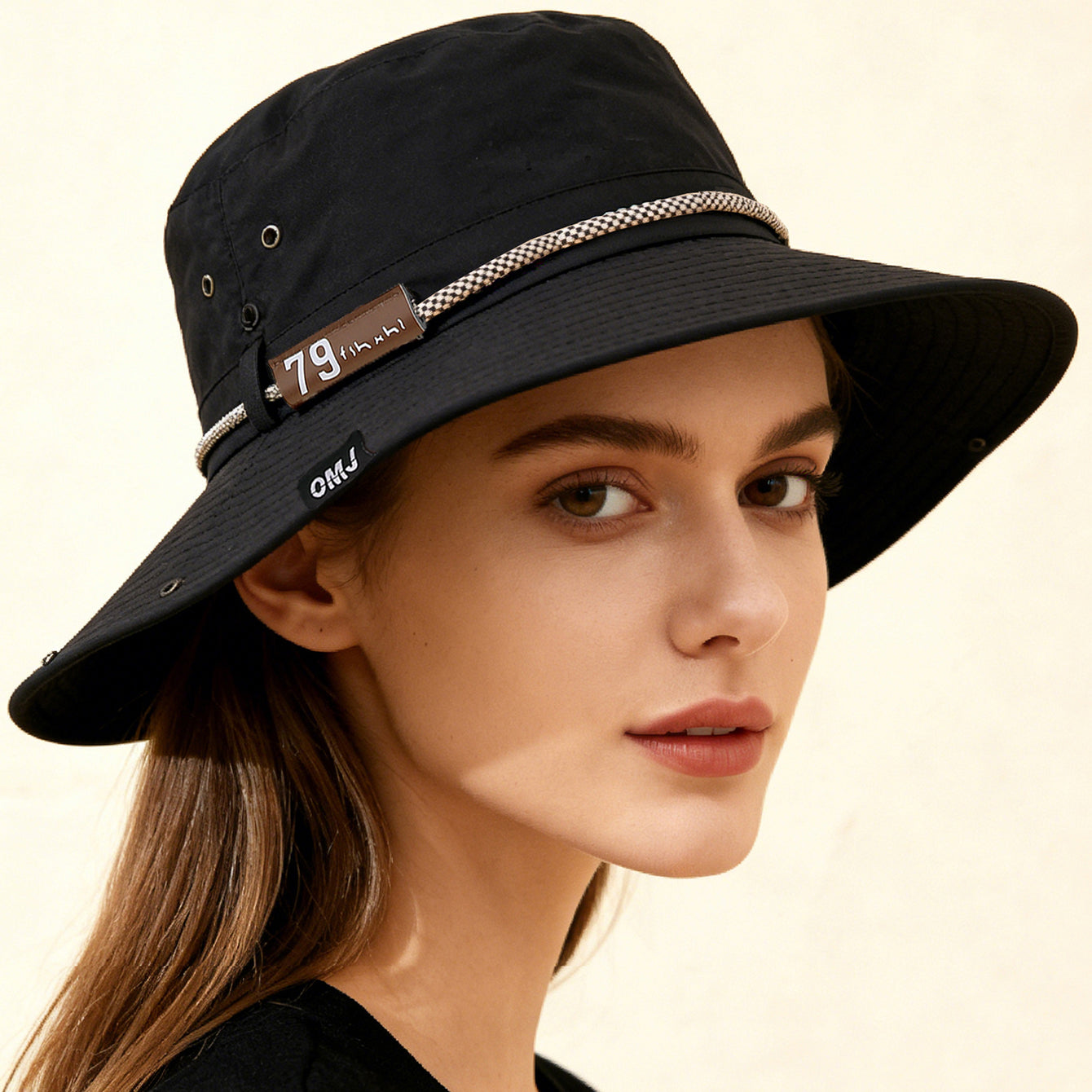 Wide-Brim Leather Patch Fisherman Hat – UV Sun Protection Outdoor Hat FitiqueFit