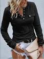 Knitted Buttoned Long Sleeve Pullover — Autumn & Winter Knitwear FitiqueFit
