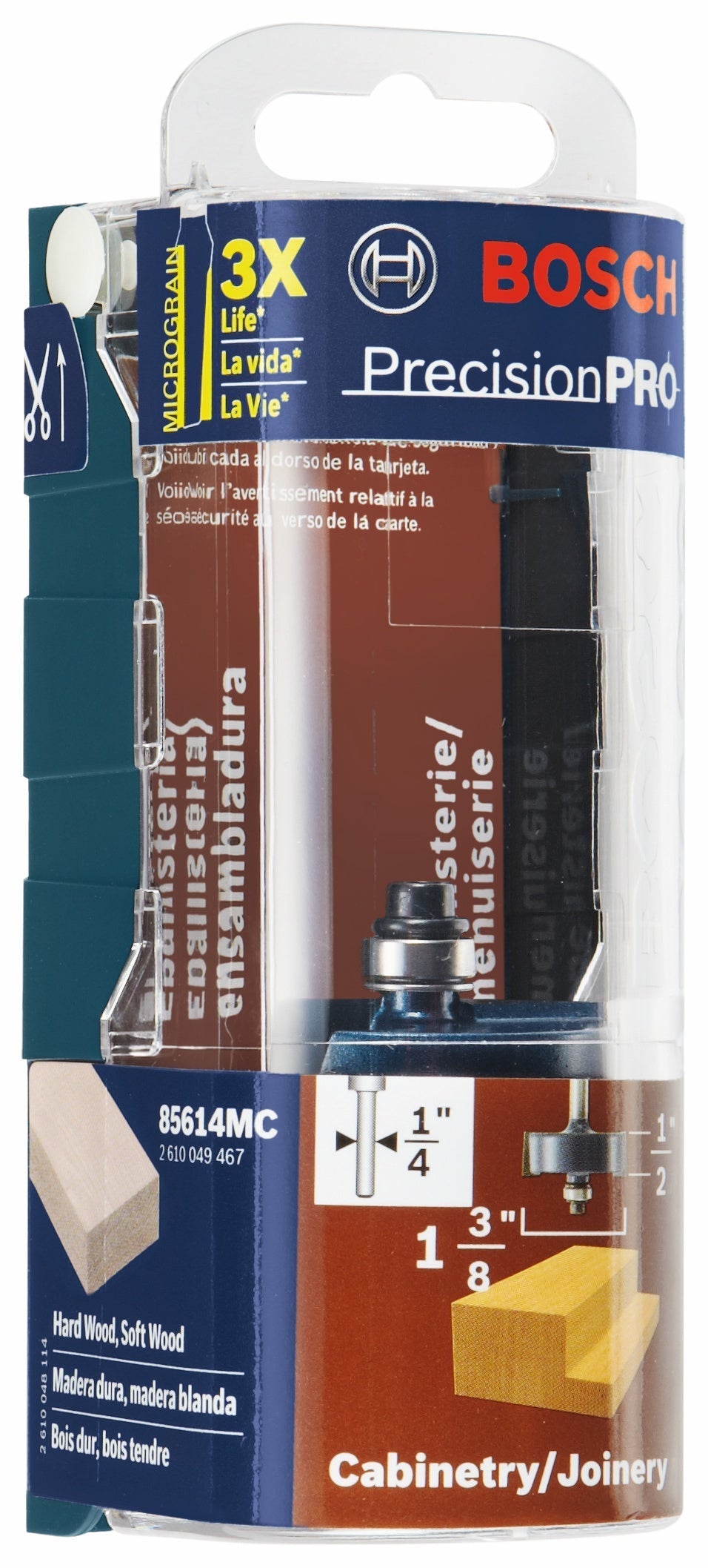 BOSCH 85614MC 1/2 In. x 1/2 In. Carbide-Tipped Rabbeting Router Bit VM Hardware