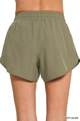 Zenana Soft Woven Lined Shorts With Zip Coin Pocket New Era Fashion LLc