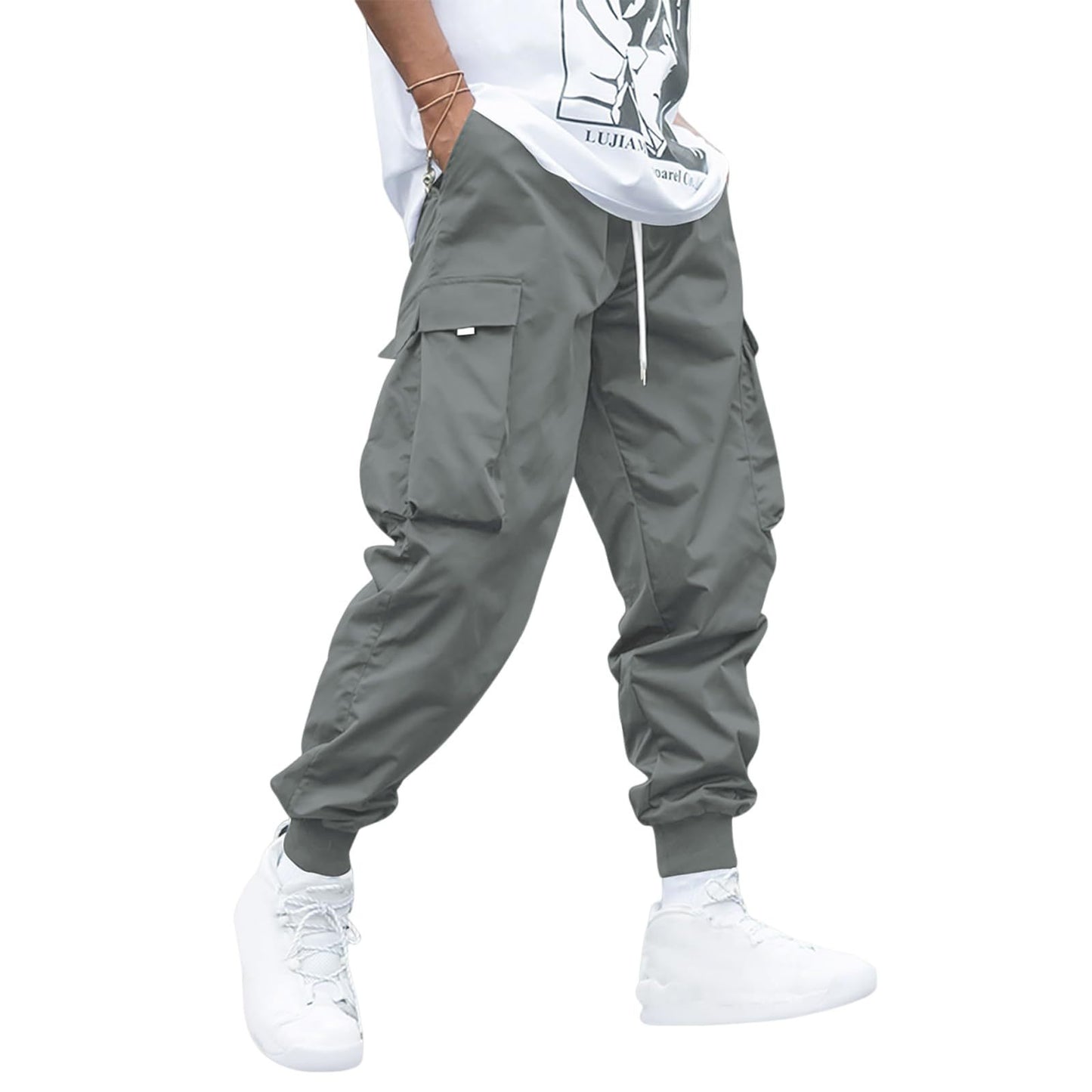 Men’s Multi‑Pocket Drawstring Cargo Pants FitiqueFit