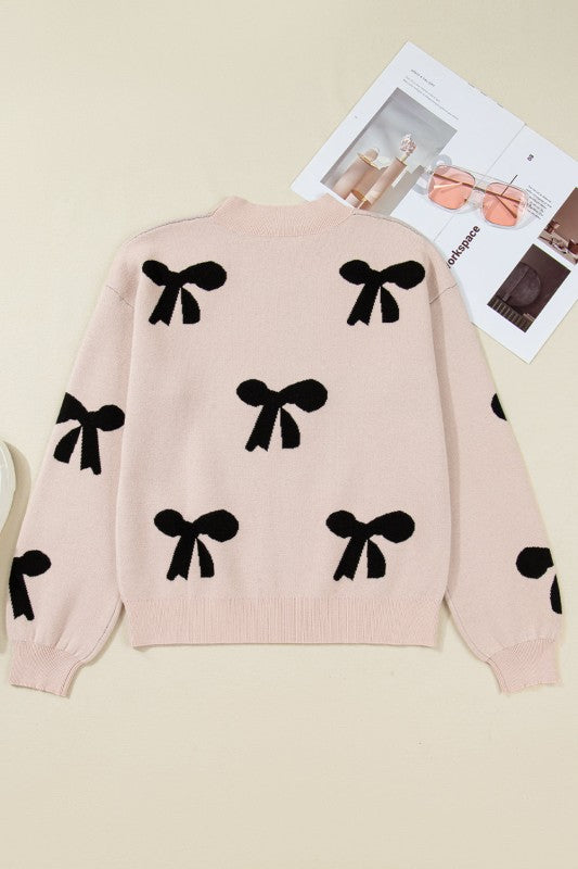 Bow Pearl Embellished Drop Shoulder Sweater Shop Style & More | Fresh Looks, Everyday Deals & Free Shipping