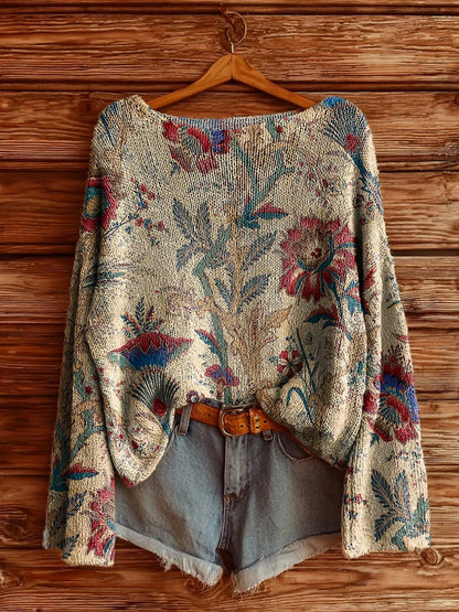 Women’s Fall Wildflower Print Long Sleeve T-Shirt FitiqueFit