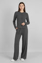 Women's Half-High-Neck Ribbed Knit Cardigan & Button-Front Trousers Set FitiqueFit