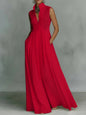 Women's French-Style High-Waist Midi Dress with Ribbon Tie FitiqueFit