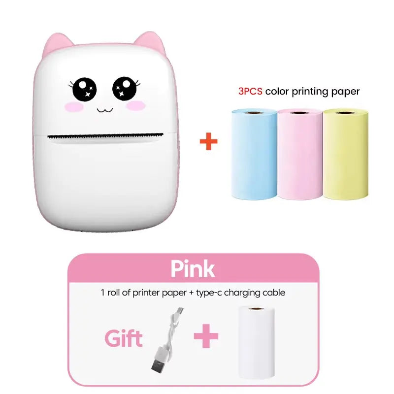 Compact and Colorful Mini Thermal Printer: Bluetooth Wireless Portable Pocket Label Maker for Stickers