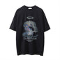 Printed Washed Distressed T-Shirt FitiqueFit