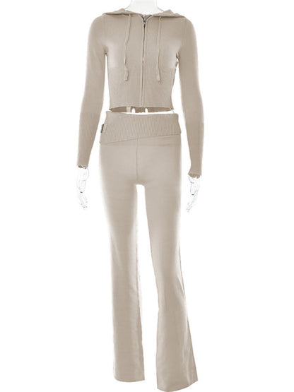 Long Sleeve Sweater And High Waist Long Pants Set FitiqueFit