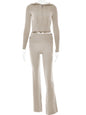 Long Sleeve Sweater And High Waist Long Pants Set FitiqueFit