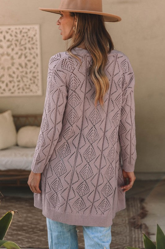 Solid Openwork Knit Button-Up Cardigan Shop Style & More | Fresh Looks, Everyday Deals & Free Shipping
