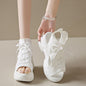 Cutout Mesh Wedge Sandals New Era Fashion LLc