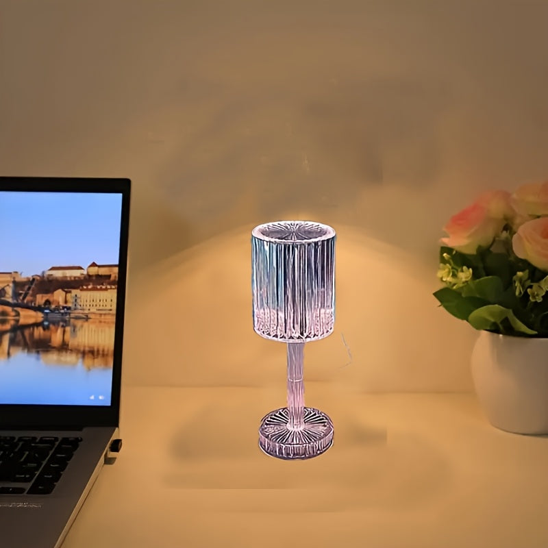 Elegant Crystal Touch Control Bedside Lamp - Adjustable LED Light with Rechargeable Battery, Dimmable, USB Charging, Indoor Decor, Modern Table Lamp|Decorative Table Lamp|Adjustable Light Lamp NovaCart