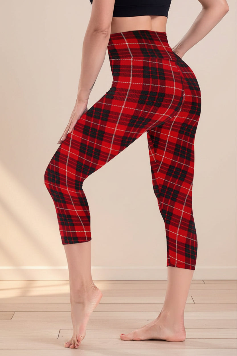 Cropped High-Rise Print Leggings – USA Flag Print Patriotic Workout Pants - 19 Styles FitiqueFit