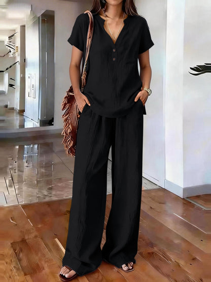 Women’s Casual Solid Color Two Piece Set FitiqueFit