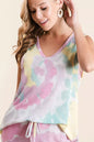 BiBi Sleeveless Tie Dye French Terry Knit Top New Era Fashion LLc