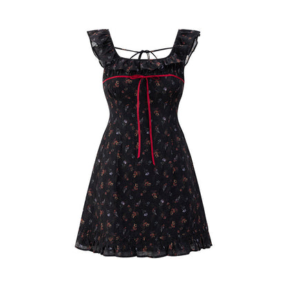Women’s Sleeveless Floral Suspender Skirt FitiqueFit