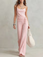 Women's Solid Color Sleeveless Top & Pants Two-Piece Set FitiqueFit