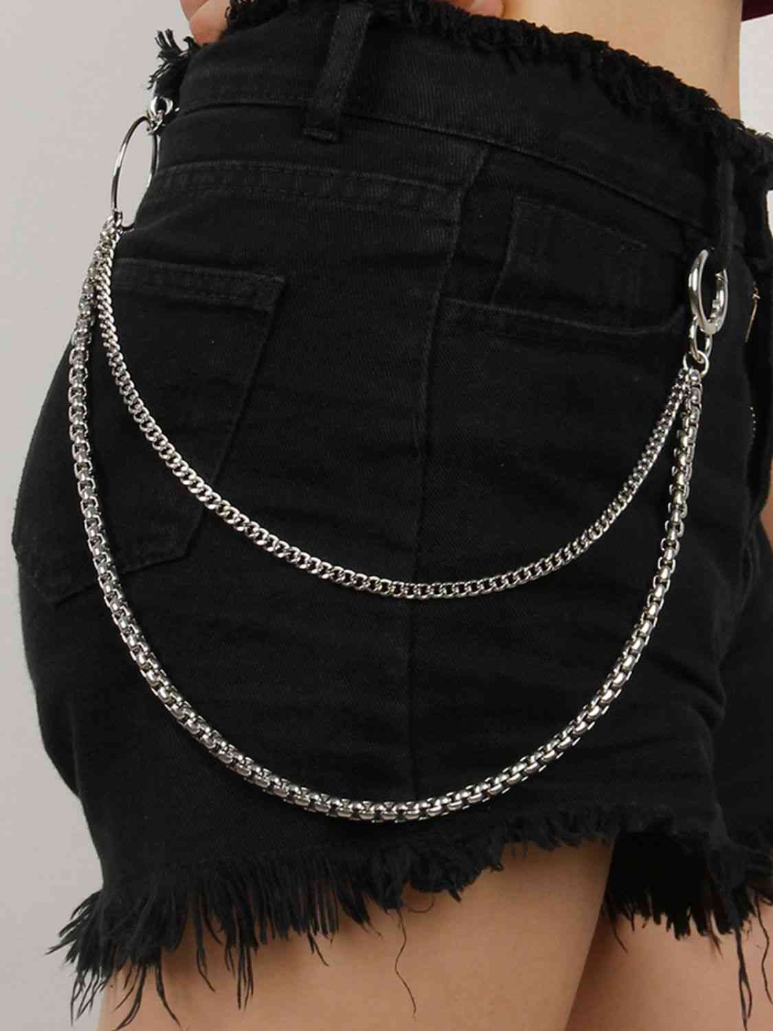 UrbanStyle Double-Layered Metal Chain Belt – Trendy Accessory for Outfit Elevation See size chart under “more details” The Fashion Celestial