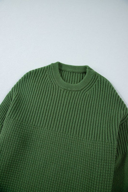 Solid Textured Knit Crewneck Sweater Shop Style & More | Fresh Looks, Everyday Deals & Free Shipping